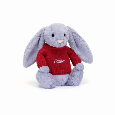 Jellycat Bashful Viola Bunny with Red Jumper UK | 93248VWIB